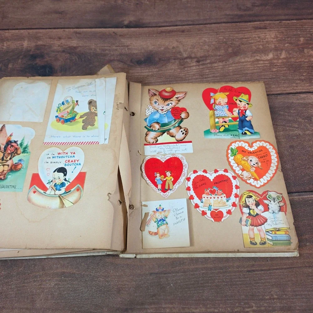 Vintage Scrapbook 1940s 1950s Ephemera Cincinnati Ohio Good Valentines Sports